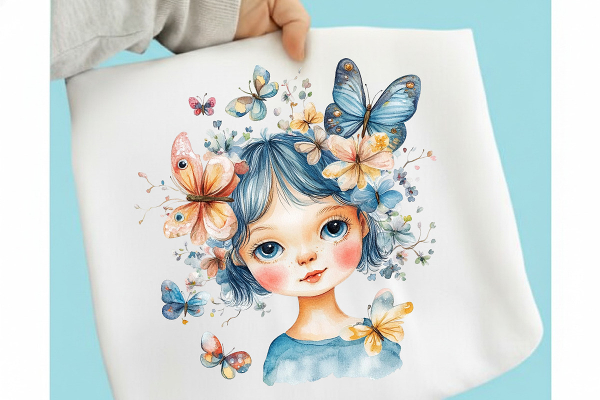 Watercolor Summer Girls Clipart, an Illustration by designcity5 (Photo 3 of 5)