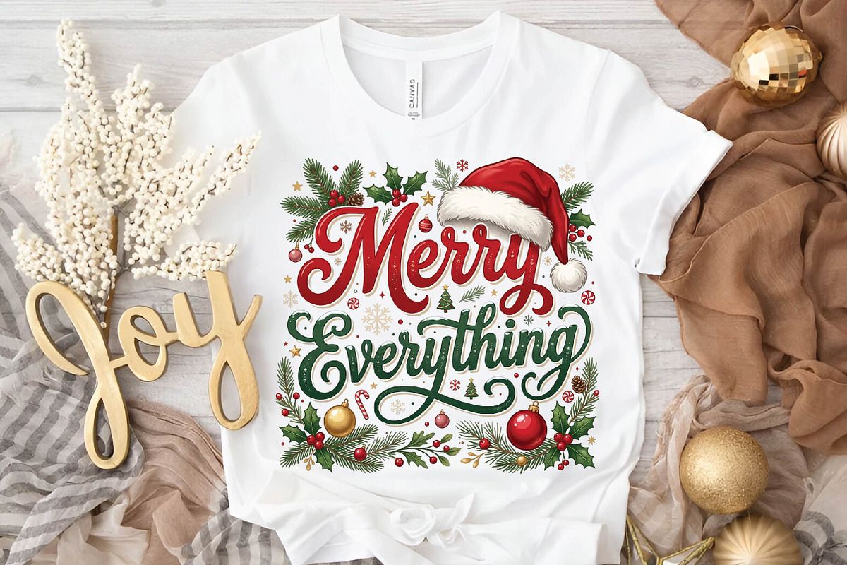Merry Everything Christmas PNG, a Seasonal Illustration by DreamPrint404 (Photo 3 of 6)