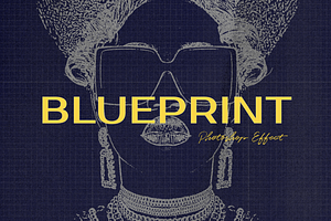 Blueprint Photoshop Effect