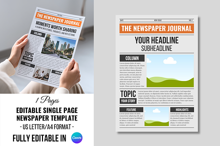 Front Page Newspaper Template, a Magazine Template by ZoloDesignHub