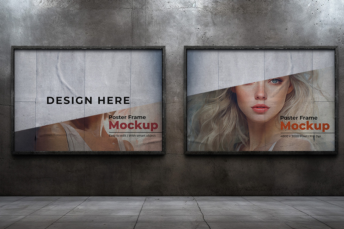 Realistic Poster Frame Mockup, a Marketing Template by Modaldesain (Photo 2 of 2)