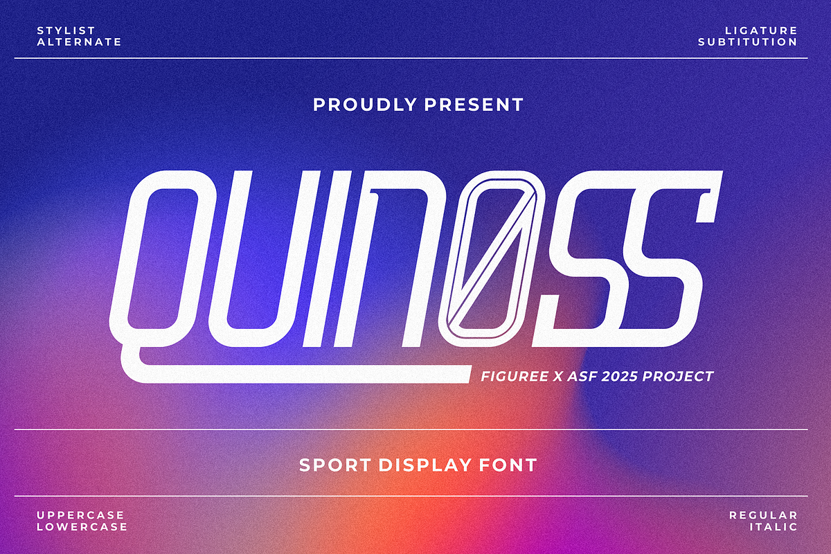 Quinoss - Modern Sport Font, a Sans Serif Font by figuree studio (Photo 1 of 10)