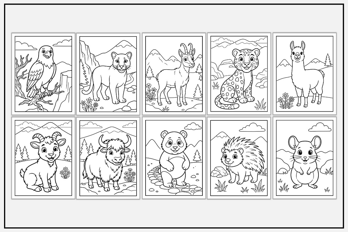Mountain Animals Coloring Pages, an Animal Illustration by Lamia Emad (Photo 3 of 5)