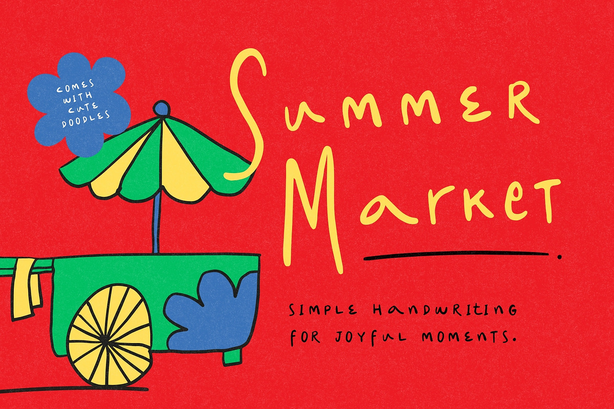 Summer Market Simple Handwriting, a Handwritten Font by Sloulyfe (Photo 1 of 10)