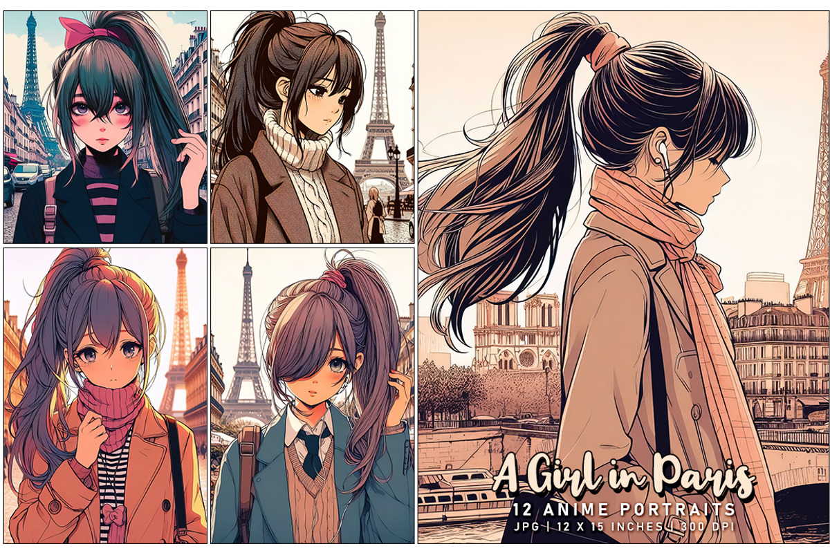 A Girl in Paris, a Person Illustration by Digital Art Creations (Photo 1 of 8)