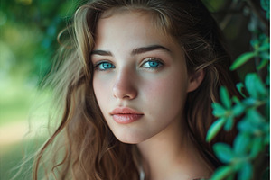 Spirited hair curly lady. Generate, a Beauty & Fashion Photo by Ylivdesign