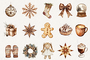 Boho Christmas Clipart, an Illustration by NadiaTheronArt (Thumbnail 2 of 5)