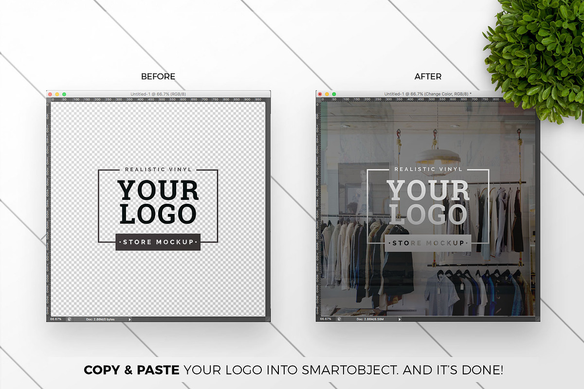 4 Storefront Vinyl Logo Mockup, a Shirt Mockup by MockUpgrade (Photo 2 of 7)