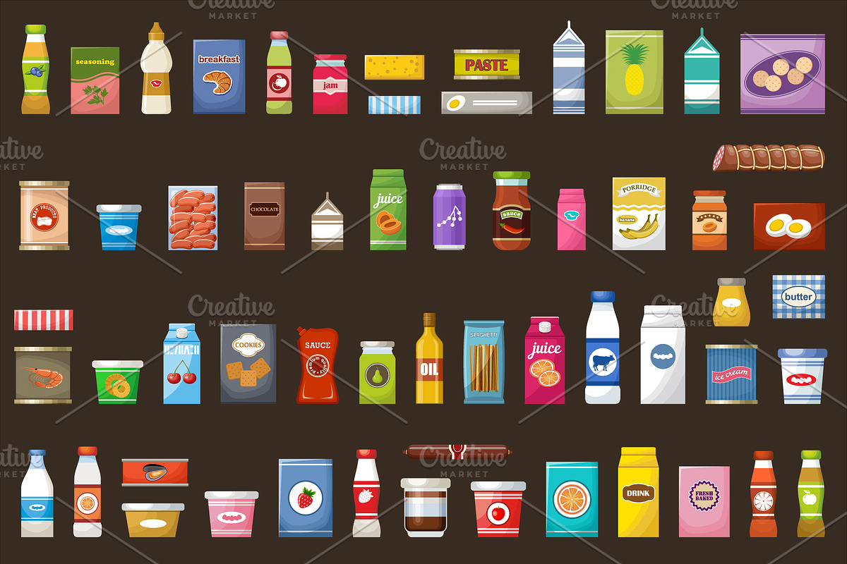 Supermarket. Food and drinks, a Graphic by Gurza SHOP (Photo 6 of 8)