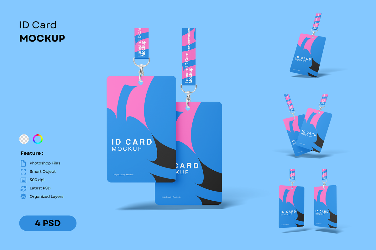 ID Card Mockup, an Advertising Mockup by DSNA Mockup (Photo 1 of 5)