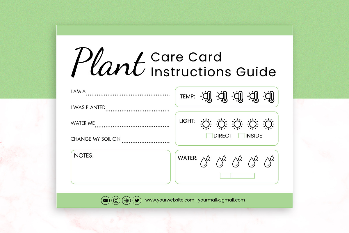 Plant Care Card Canva Template, a Design Template by Snapybiz (Photo 1 of 8)