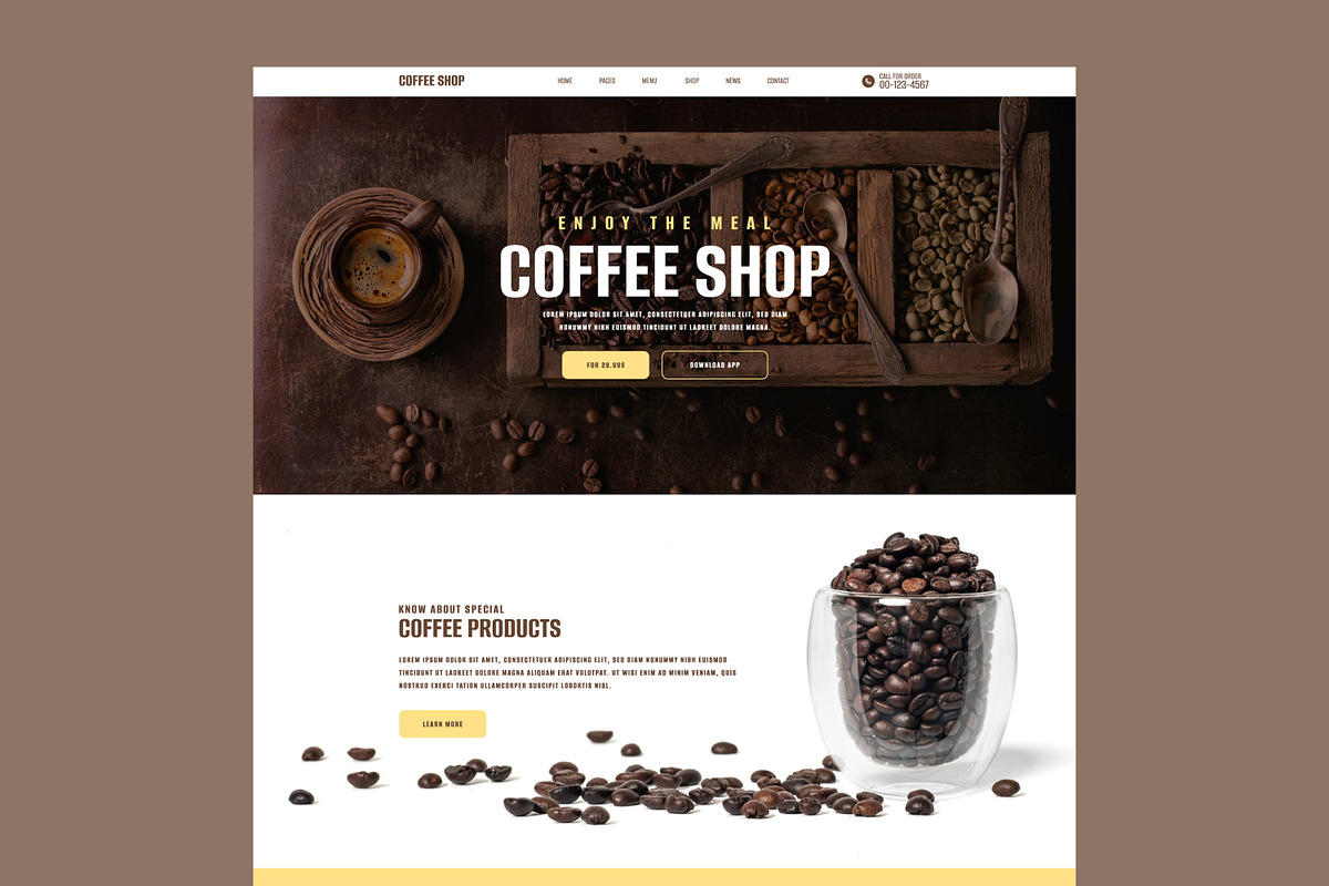 Coffee Shop Landing Page, a Landing Page Template by MightyDesign (Photo 8 of 8)
