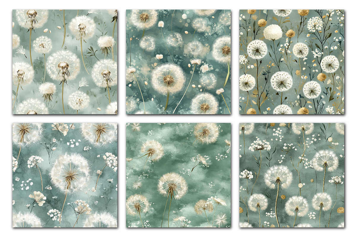 Dandelion Flowers Patterns, a Texture Illustration by Dream Creation (Photo 5 of 6)