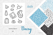Doodle Dairy Products, a Pattern Graphic by AllNikArt (Thumbnail 1 of 3)