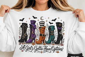 A Girls Gotta Have Options png, a Seasonal Illustration by DreamCafeArt