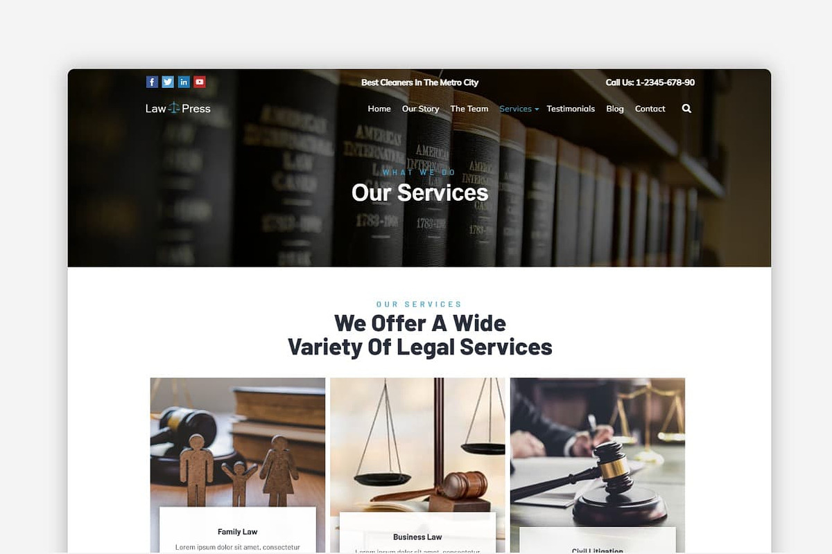 LawPress Law Firm WordPress Theme preview 3