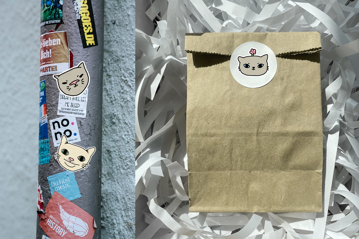 Funny Meme Cats Stickers, an Animal Illustration by Kristina Chistiakova (Photo 4 of 4)