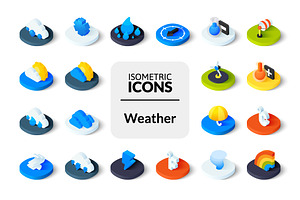 Isometric icons - Weather