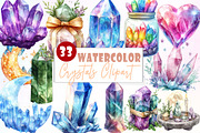Watercolor Crystals Clipart, an Illustration by Watercolor design (Thumbnail 1 of 6)