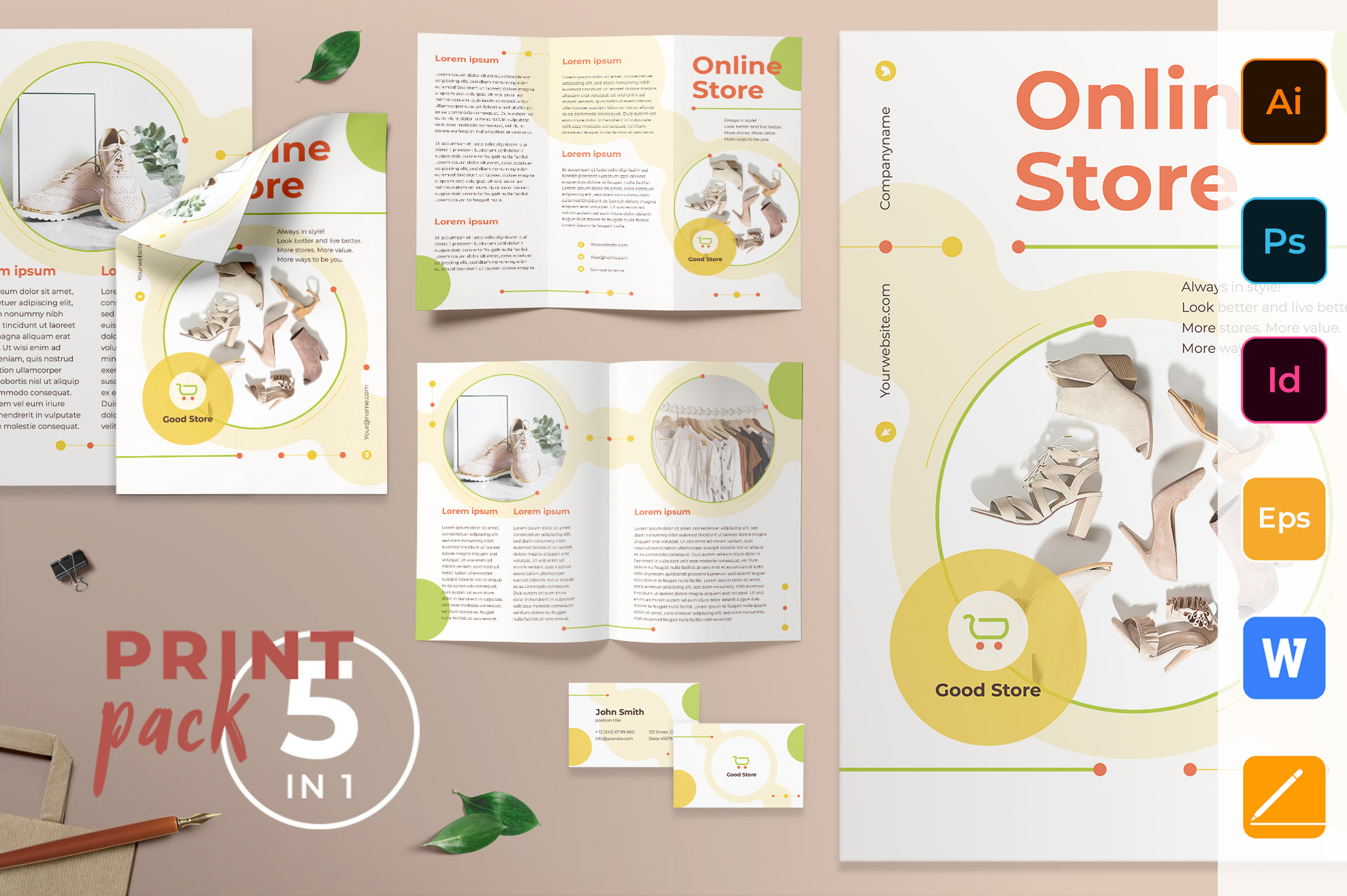 Online Store Print Pack by Templatesnow  Creative Market