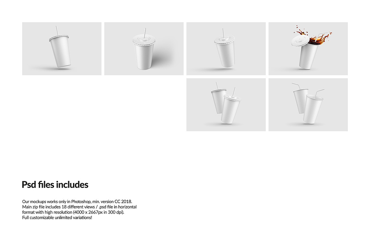 Paper Soda Cup Mockup Bundle, a Cups & Container Mockup by PrimeMockup (Photo 11 of 11)