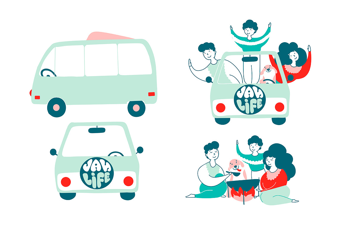 Van life - Cartoon Illustrations, an Object Illustration by LaVika (Photo 4 of 6)