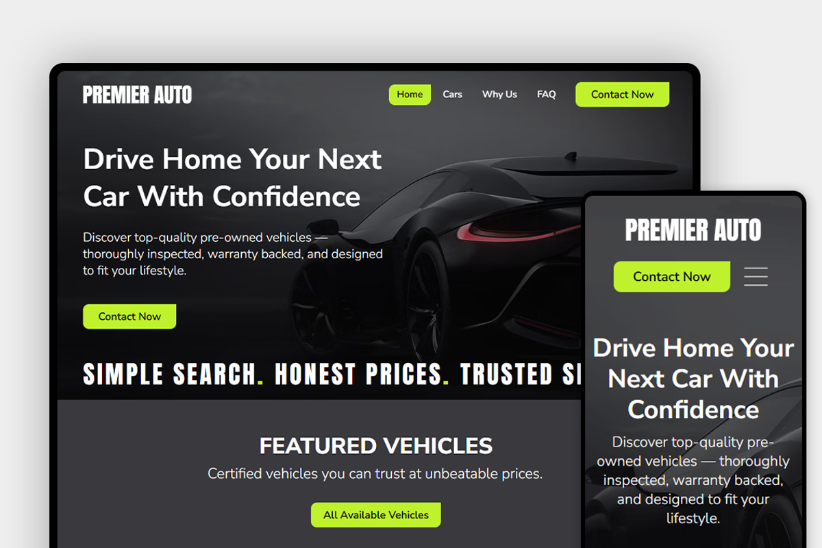 Car Dealership Wix Studio Website preview 2