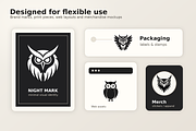 Night Mark: 23 Minimal Owl Vectors, an Animal Illustration by AvalgaCollectiblesan (Thumbnail 4 of 4)
