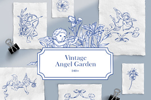 Vintage Cupid Angel Garden