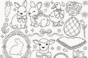 Coquette Easter Outline Bundle, a Seasonal Illustration by TitaLivingArt (Thumbnail 2 of 10)
