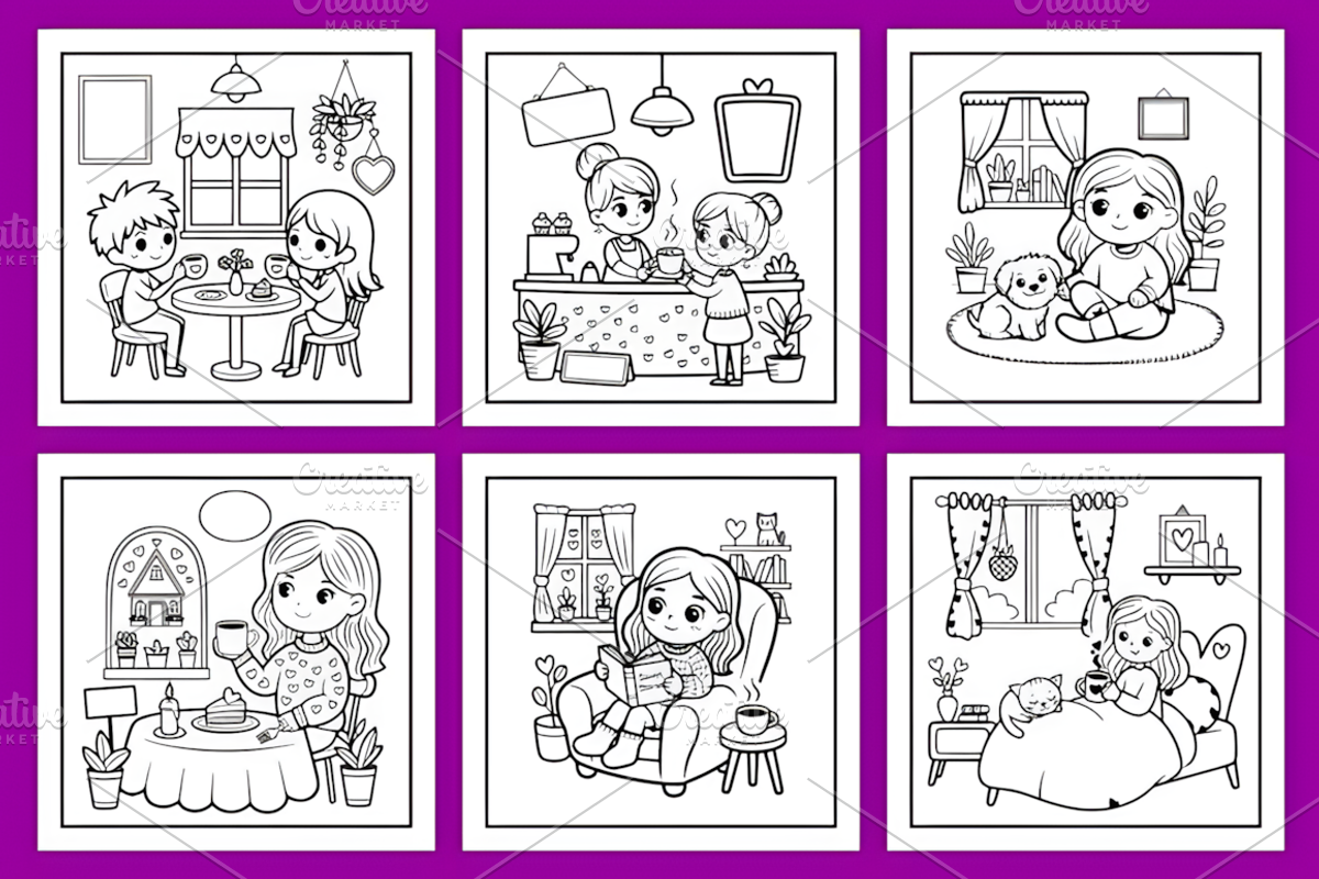Coffee Time Bold & Easy Coloring, a Decorative Illustration by Design Station (Photo 2 of 4)