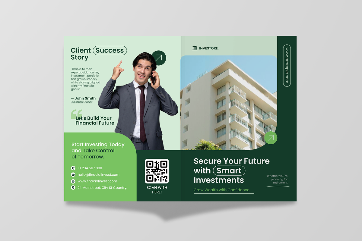 Financial Investment Bifold Brochure, a Brochure Template by Annora Studio (Photo 3 of 6)