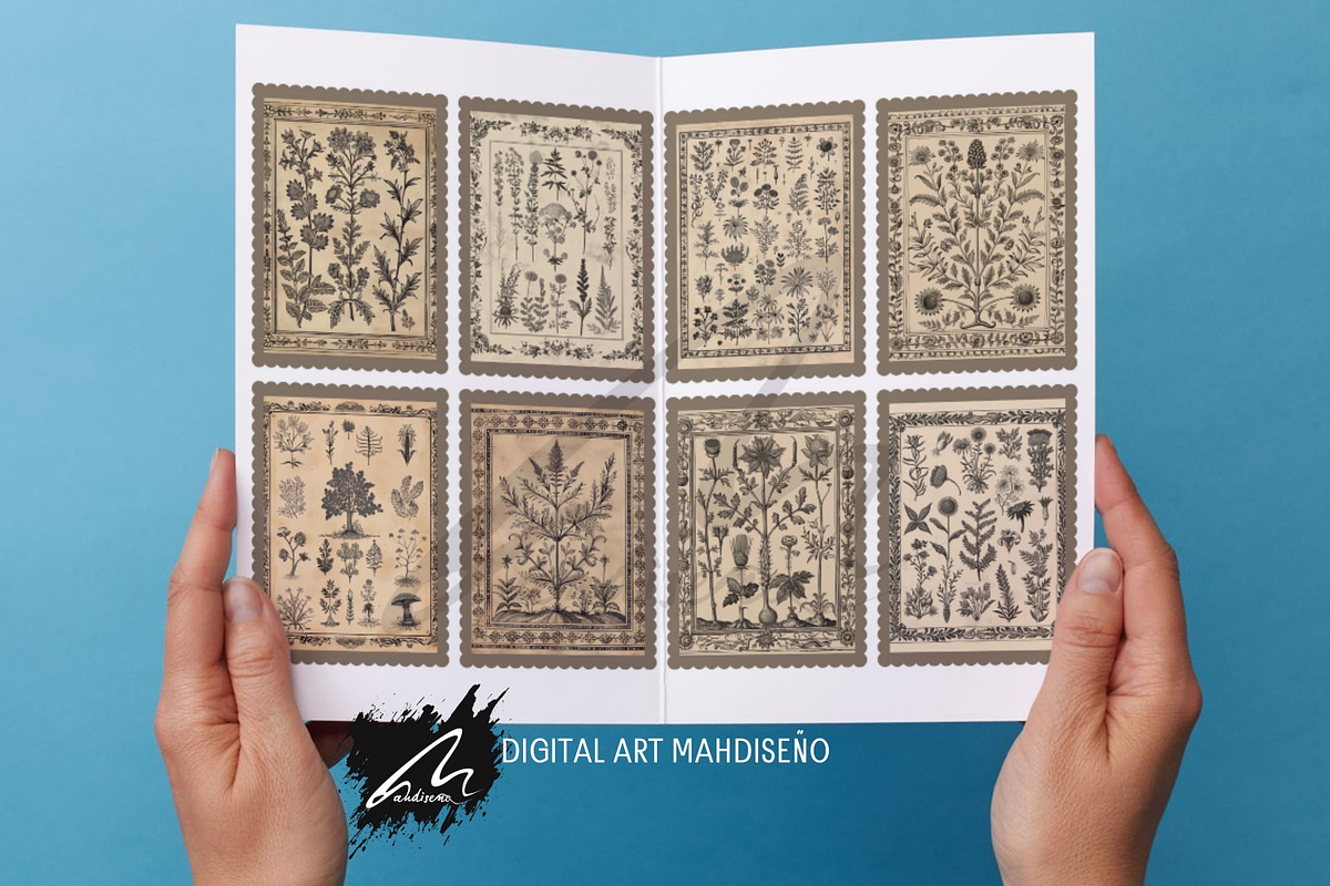 Whimsical botanical Ephemera Pages, a Pattern Graphic by Digital Art Mahdiseño (Photo 11 of 11)