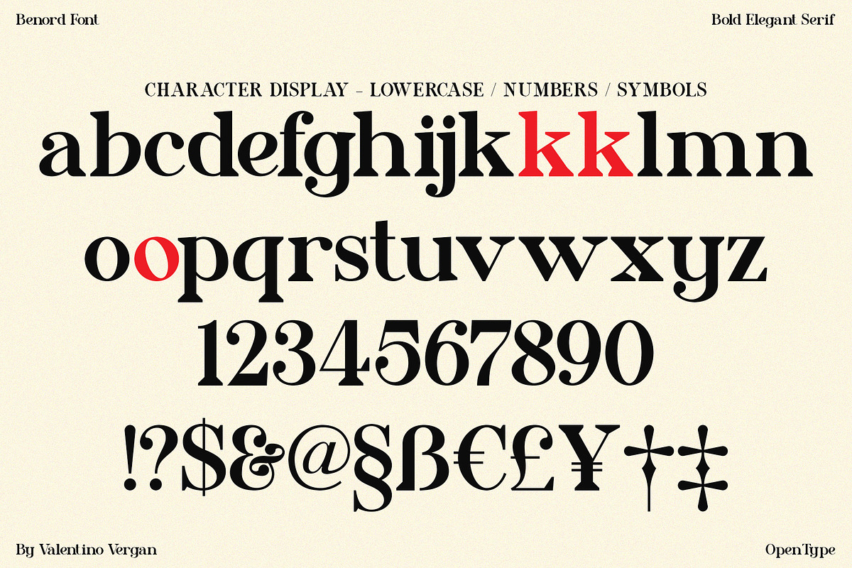 Benord - Bold Elegant Serif, a Serif Font by Valentino Vergan (Photo 12 of 14)