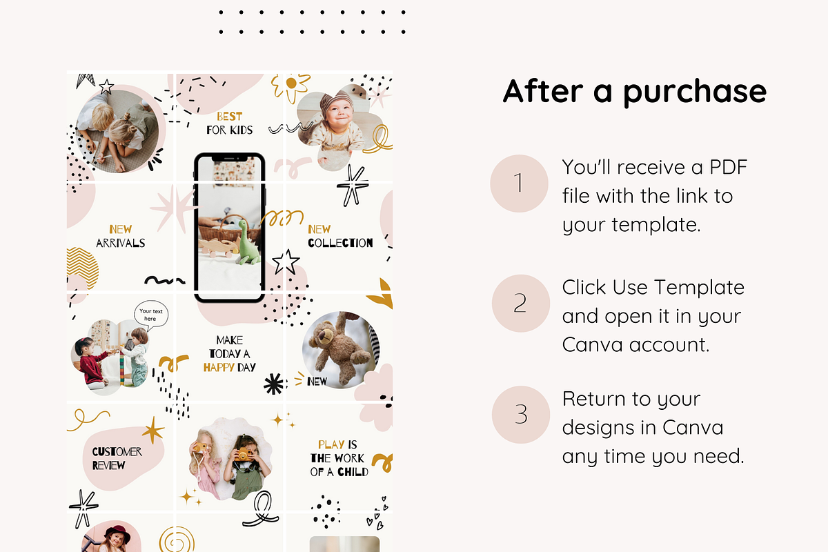 Kids Instagram Puzzle Template Canva, a Social Media Template by Yaaas Design (Photo 8 of 8)