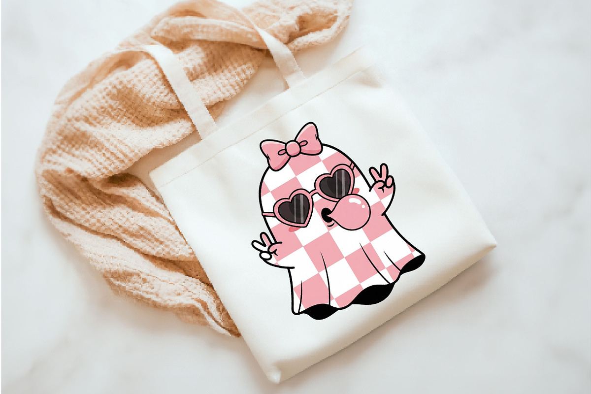Cute Girly Ghost blowing bubble PNG, an Illustration by Watercolor ...