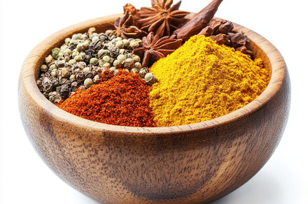 Curry Powder and garam Masala in a W, a Background Photo by Pixeness