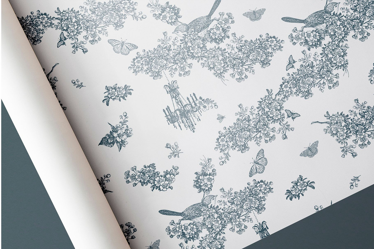 Toile of the Flowering Orchard, a Pattern Graphic by MouseGrey (Photo 2 of 8)
