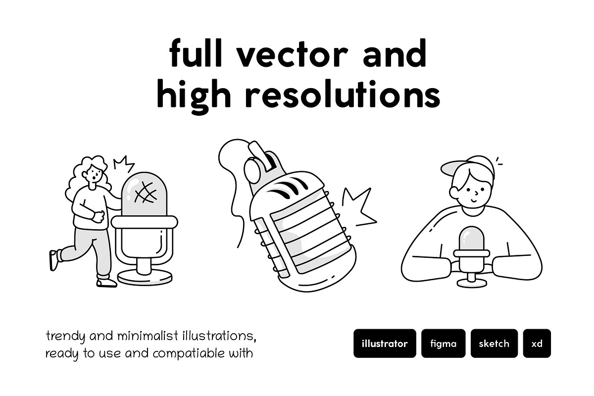 Podcast and Communication Icons, an Outline Icon by Vectors Market (Photo 3 of 10)