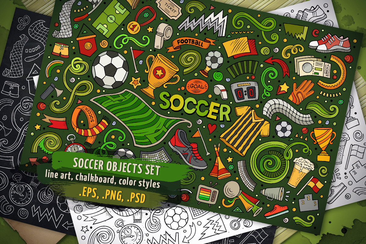 Soccer Objects & Elements Set, an Object Graphic by BALABOLKA (Photo 1 of 4)