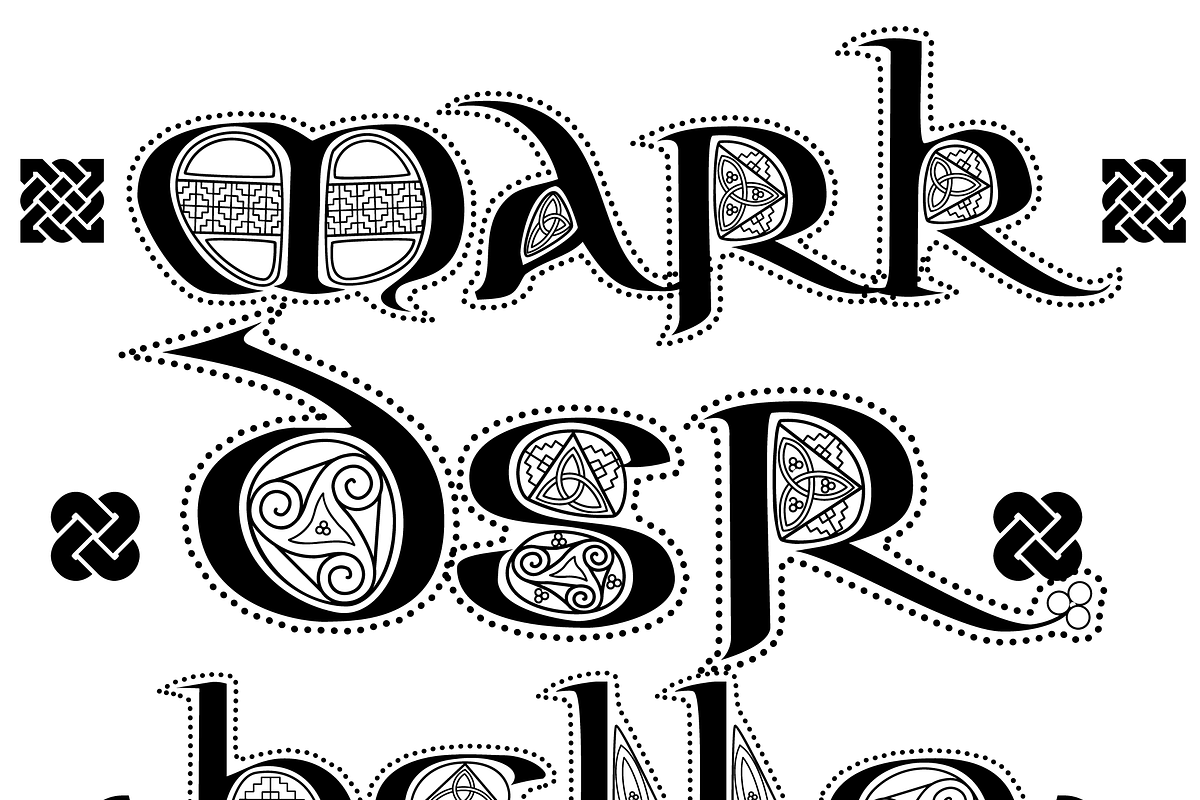 CELTIC Color FONT- AonManuscriptBlk, a Script Font by AonCelticArt (Photo 3 of 4)