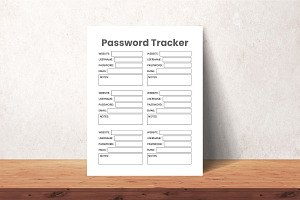 Password Tracker, Password Planner