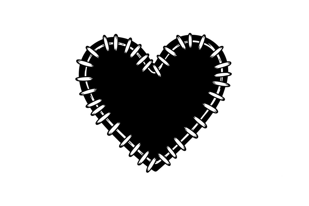 Stitched Heart Silhouette Vector Bun, an Illustration by Designs_River (Photo 11 of 41)