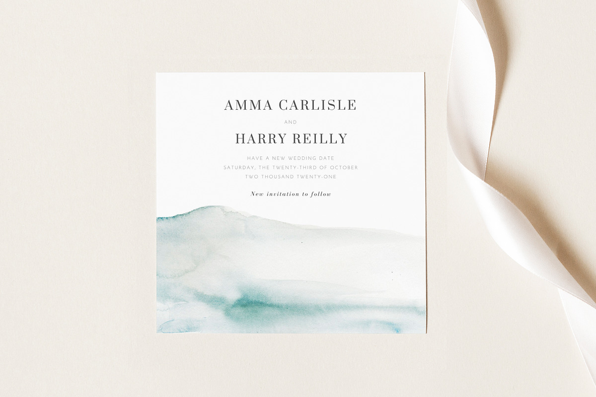 Wedding Change the Date - Minimalist, an Invitation Template by Nightingale Handmade