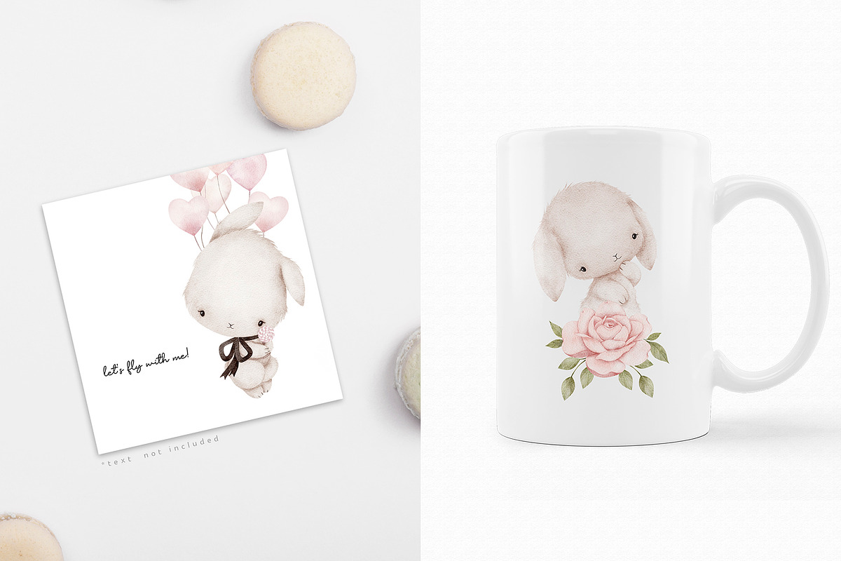 LOVELY BUNNIES watercolor set, an Animal Illustration by erasovas (Photo 10 of 11)
