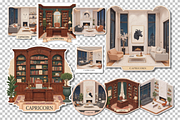 Astro Abode Zodiac Room Clipart, an Object Graphic by Jakayla Digital Co (Thumbnail 10 of 30)