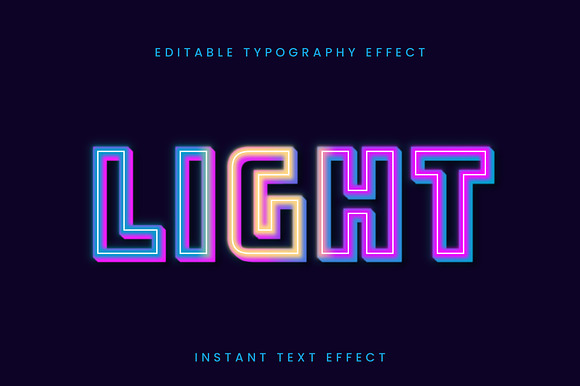 Neon Gradient Outline Text Effect preview 3