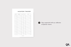 Inventory Tracker - Planner Insert