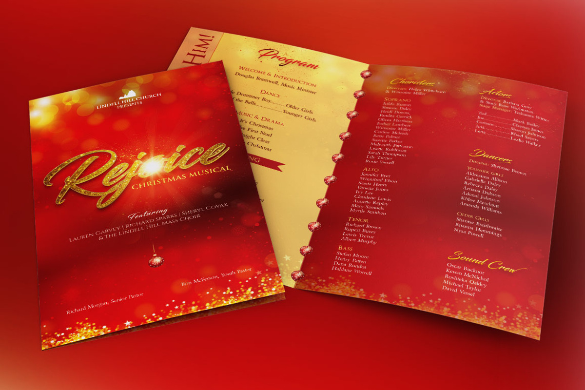 Rejoice Christmas Cantata Program, a Brochure Template by Godserv Designs (Photo 3 of 5)