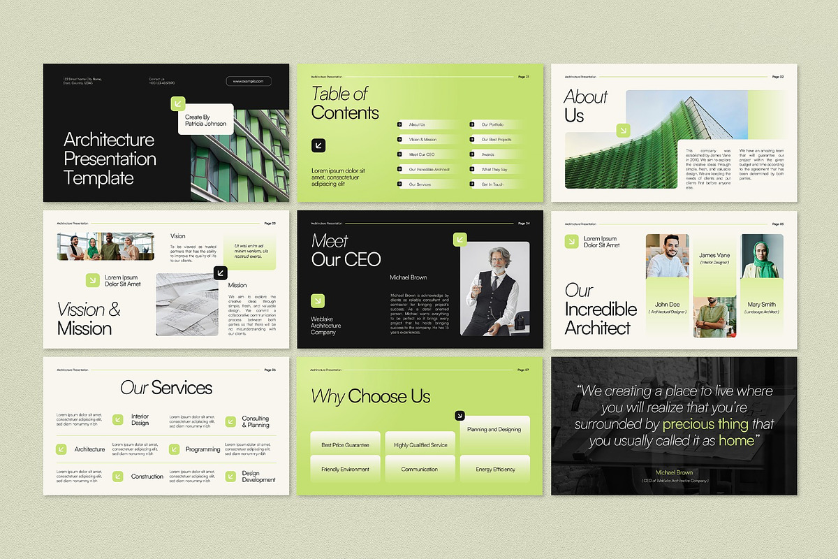 Architecture Presentation PPT, a Presentation Template by graphicook (Photo 2 of 4)